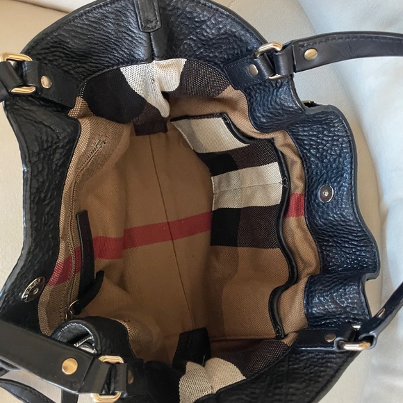 Burberry Maidstone small leather and canvas bag crossbody top handle - Picture 2 of 5